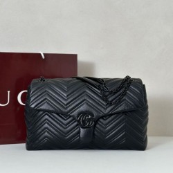Borsa a tracolla grande Gucci GG Marmont 850659 Nero