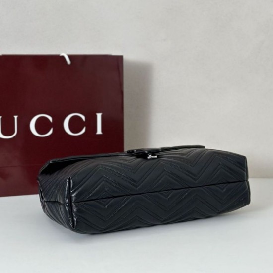 Cloni Borsa a tracolla grande Gucci GG Marmont 850659 Nero firmate