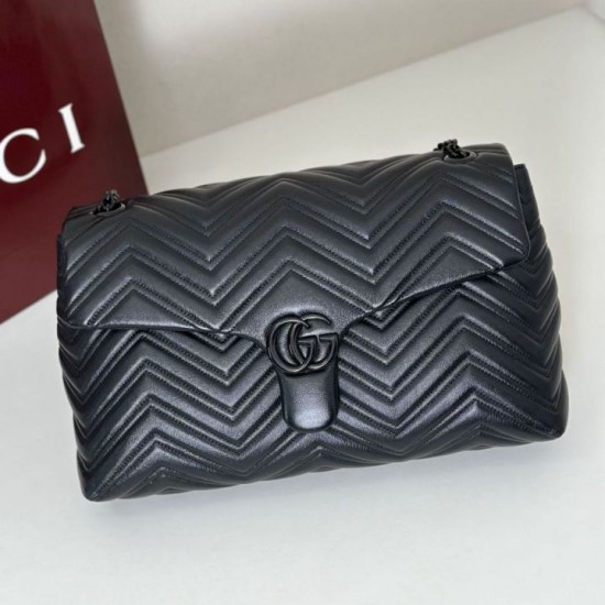 Cloni Borsa a tracolla grande Gucci GG Marmont 850659 Nero firmate