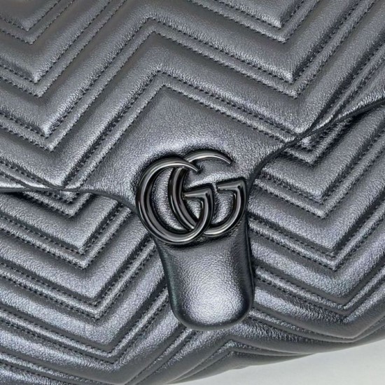Cloni Borsa a tracolla grande Gucci GG Marmont 850659 Nero firmate