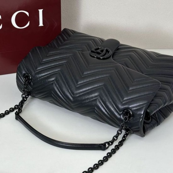 Cloni Borsa a tracolla grande Gucci GG Marmont 850659 Nero firmate