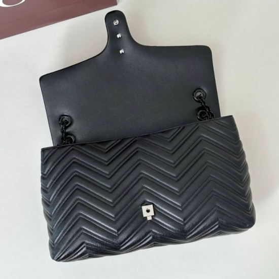 Cloni Borsa a tracolla grande Gucci GG Marmont 850659 Nero firmate