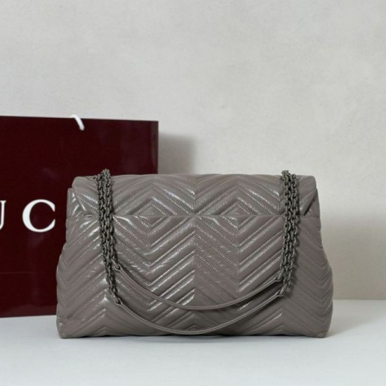 Cloni Borsa a tracolla grande Gucci GG Marmont 850659 Grigio firmate