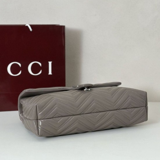 Cloni Borsa a tracolla grande Gucci GG Marmont 850659 Grigio firmate