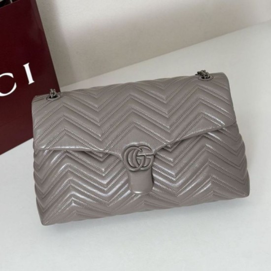 Cloni Borsa a tracolla grande Gucci GG Marmont 850659 Grigio firmate
