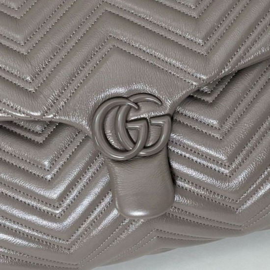 Cloni Borsa a tracolla grande Gucci GG Marmont 850659 Grigio firmate