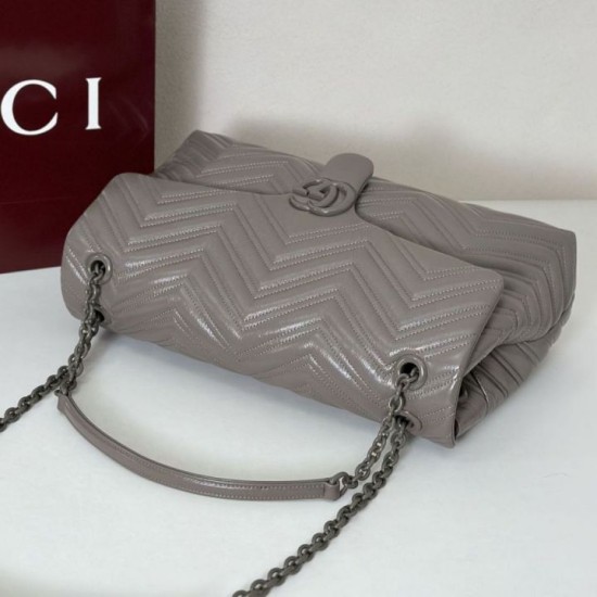 Cloni Borsa a tracolla grande Gucci GG Marmont 850659 Grigio firmate