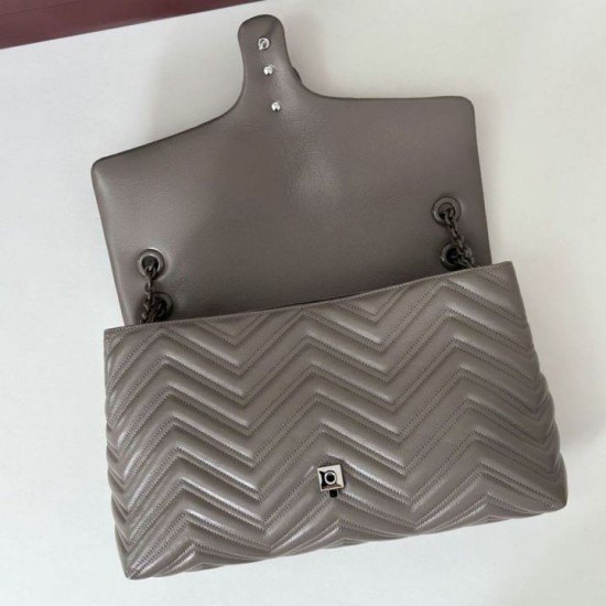 Cloni Borsa a tracolla grande Gucci GG Marmont 850659 Grigio firmate