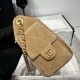 Replica di lusso Borsa a mano Chanel 25 Mini trapuntata AS5631 scamosciata marrone Imitazioni Cloni Borsa a mano Chanel 25 Mini trapuntata AS5631 scamosciata marrone firmate