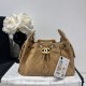 Replica di lusso Borsa a mano Chanel 25 Mini trapuntata AS5631 scamosciata marrone Imitazioni Cloni Borsa a mano Chanel 25 Mini trapuntata AS5631 scamosciata marrone firmate