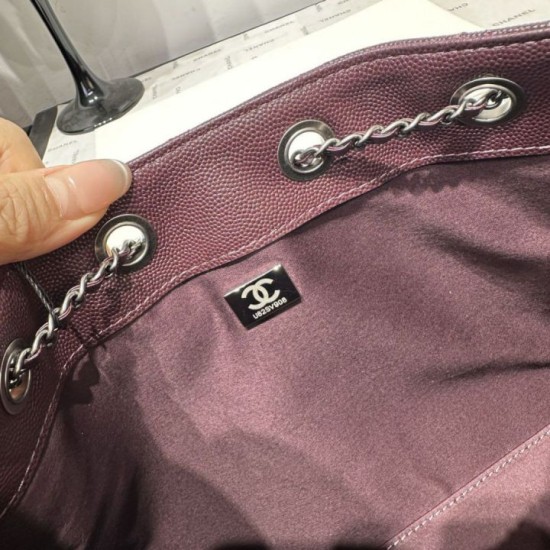 Cloni Borsa Chanel 25S Hobo AS5293 pelle di vitello grana viola firmate