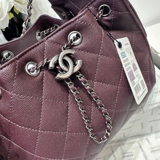 Cloni Borsa Chanel 25S Hobo AS5293 pelle di vitello grana viola firmate