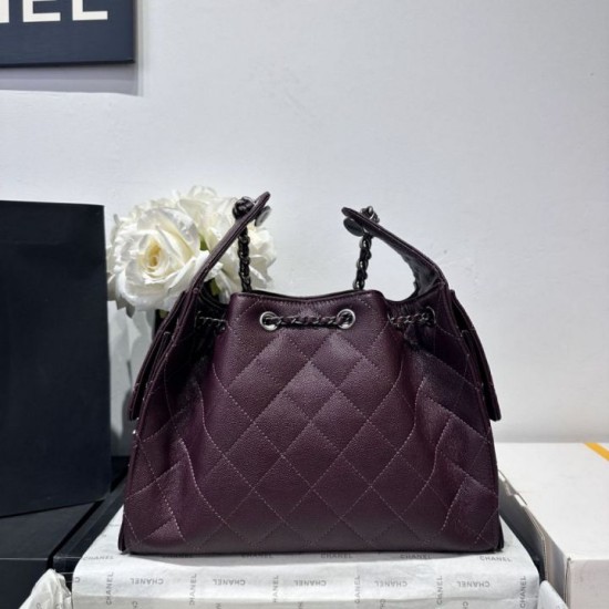 Cloni Borsa Chanel 25S Hobo AS5293 pelle di vitello grana viola firmate