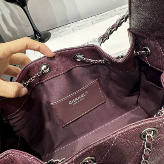 Cloni Borsa Chanel 25S Hobo AS5293 pelle di vitello grana viola firmate