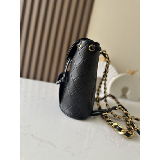 Replica di lusso Zaino vintage Chanel Duma nero Imitazioni Cloni Zaino vintage Chanel Duma nero firmate
