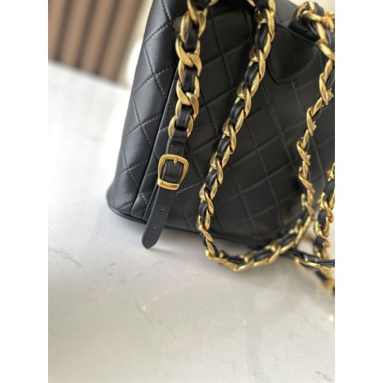 Replica di lusso Zaino vintage Chanel Duma nero Imitazioni Cloni Zaino vintage Chanel Duma nero firmate
