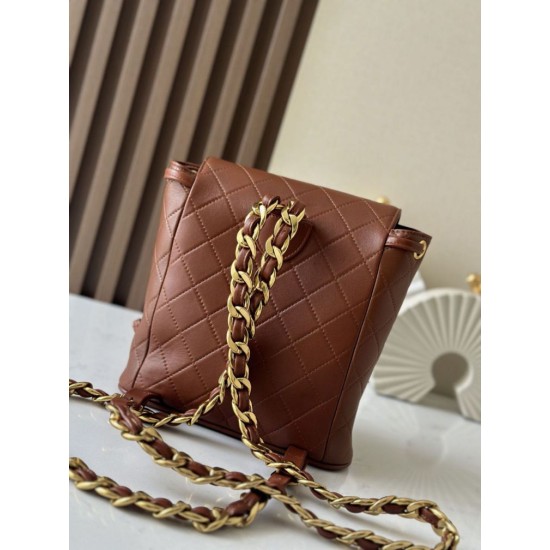 Replica di lusso Zaino vintage Chanel Duma marrone Imitazioni Cloni Zaino vintage Chanel Duma marrone firmate