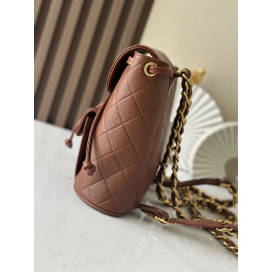 Replica di lusso Zaino vintage Chanel Duma marrone Imitazioni Cloni Zaino vintage Chanel Duma marrone firmate