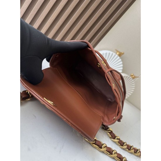 Replica di lusso Zaino vintage Chanel Duma marrone Imitazioni Cloni Zaino vintage Chanel Duma marrone firmate