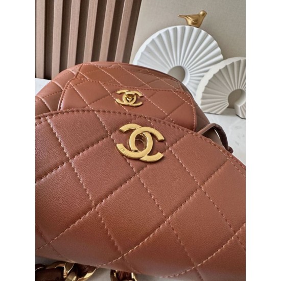 Replica di lusso Zaino vintage Chanel Duma marrone Imitazioni Cloni Zaino vintage Chanel Duma marrone firmate
