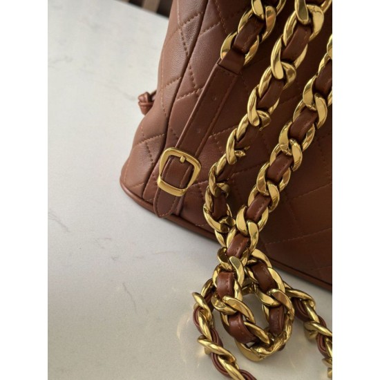 Replica di lusso Zaino vintage Chanel Duma marrone Imitazioni Cloni Zaino vintage Chanel Duma marrone firmate