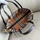 Replica di lusso Borsa tote Burberry Mini Reversible Bloomsbury Check nera/marrone Imitazioni Cloni Borsa tote Burberry Mini Reversible Bloomsbury Check nera/marrone firmate
