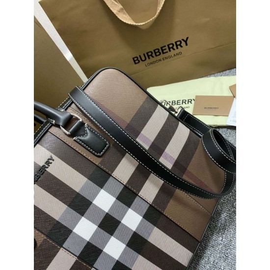 Replica di lusso Borsa da lavoro Burberry Ainsworth Check in betulla scura marrone Imitazioni Cloni Borsa da lavoro Burberry Ainsworth Check in betulla scura marrone firmate