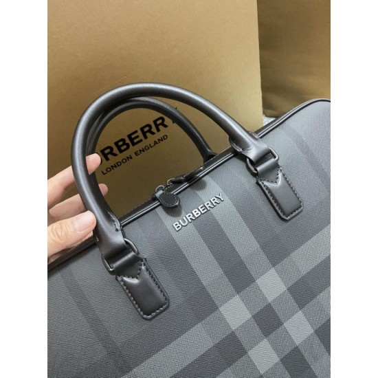 Cloni Borse Replica Alta Qualità da lavoro Burberry Ainsworth Check in betulla scura Blu firmate