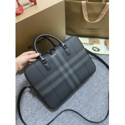 Borse da lavoro Burberry Ainsworth Check in betulla scura Blu