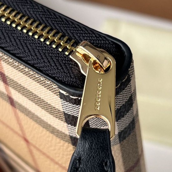 Replica di lusso Portafoglio con cerniera Burberry Vintage Check E-canvas Imitazioni Cloni Portafoglio con cerniera Burberry Vintage Check E-canvas firmate