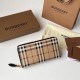 Replica di lusso Portafoglio con cerniera Burberry Vintage Check E-canvas Imitazioni Cloni Portafoglio con cerniera Burberry Vintage Check E-canvas firmate