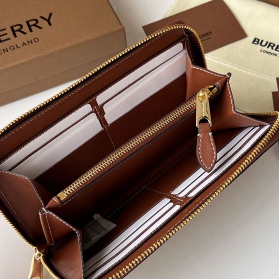 Replica di lusso Portafoglio con cerniera Burberry Vintage Check E-canvas Imitazioni Cloni Portafoglio con cerniera Burberry Vintage Check E-canvas firmate