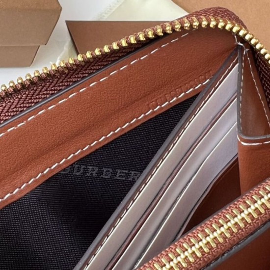 Replica di lusso Portafoglio con cerniera Burberry Vintage Check E-canvas Imitazioni Cloni Portafoglio con cerniera Burberry Vintage Check E-canvas firmate