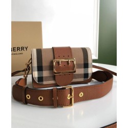 Borsa a tracolla piccola con fibbia Burberry Caffè