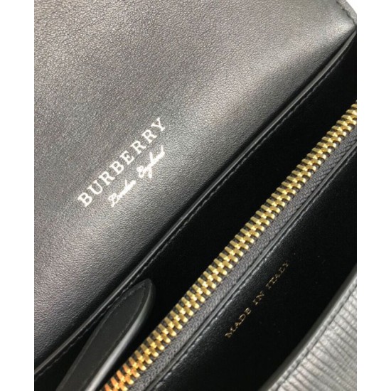 Replica di lusso Borse Firmate a tracolla piccola con fibbia Burberry Nera Imitazioni Cloni Borse Firmate Replica a tracolla piccola con fibbia Burberry Nera firmate