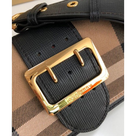 Replica di lusso Borse Firmate a tracolla piccola con fibbia Burberry Nera Imitazioni Cloni Borse Firmate Replica a tracolla piccola con fibbia Burberry Nera firmate