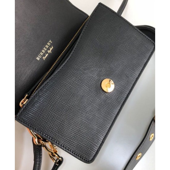 Replica di lusso Borse Firmate a tracolla piccola con fibbia Burberry Nera Imitazioni Cloni Borse Firmate Replica a tracolla piccola con fibbia Burberry Nera firmate