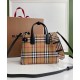 Cloni Borsa tote piccola Burberry Banner Vintage Check nera firmate