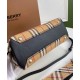 Cloni Borsa tote piccola Burberry Banner Vintage Check nera firmate