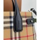 Cloni Borsa tote piccola Burberry Banner Vintage Check nera firmate