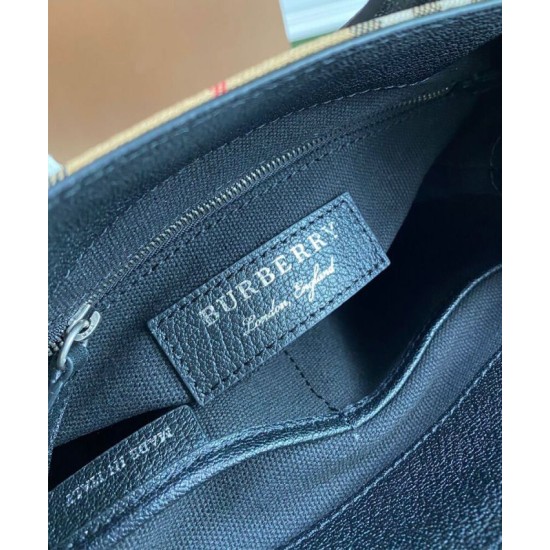 Cloni Borsa tote piccola Burberry Banner Vintage Check nera firmate