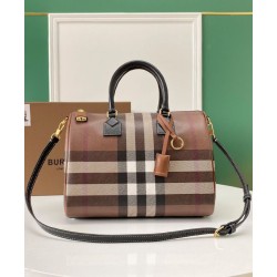 Borsa bowling media Burberry Check marrone