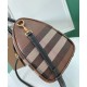 Replica di lusso Borsa bowling media Burberry Check marrone Imitazioni Cloni Borsa bowling media Burberry Check marrone firmate