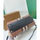 Replica di lusso Borsa bowling media Burberry Check marrone Imitazioni Cloni Borsa bowling media Burberry Check marrone firmate