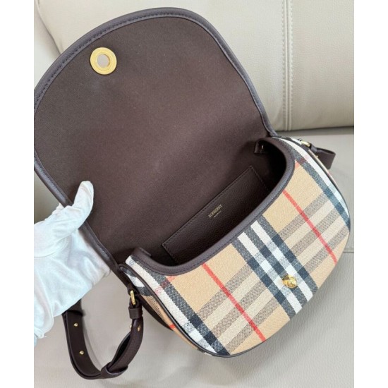 Replica di lusso Borsa a tracolla Burberry Highlands caffè scuro Imitazioni Cloni Borsa a tracolla Burberry Highlands caffè scuro firmate
