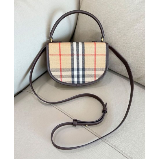 Replica di lusso Borsa Burberry Mini Highlands caffè scuro Imitazioni Cloni Borsa Burberry Mini Highlands caffè scuro firmate