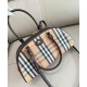 Replica di lusso Borsa a mano Burberry Canvas Highlands Bowling, colore caffè scuro Imitazioni Cloni Borsa a mano Burberry Canvas Highlands Bowling, colore caffè scuro firmate