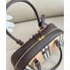 Replica di lusso Borsa a mano Burberry Canvas Highlands Bowling, colore caffè scuro Imitazioni Cloni Borsa a mano Burberry Canvas Highlands Bowling, colore caffè scuro firmate