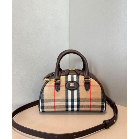 Replica di lusso Borse Imitazioni tote mini Burberry Highlands Burberry Check caffè scuro Imitazioni Cloni Borse Imitazioni tote mini Burberry Highlands Burberry Check caffè scuro firmate