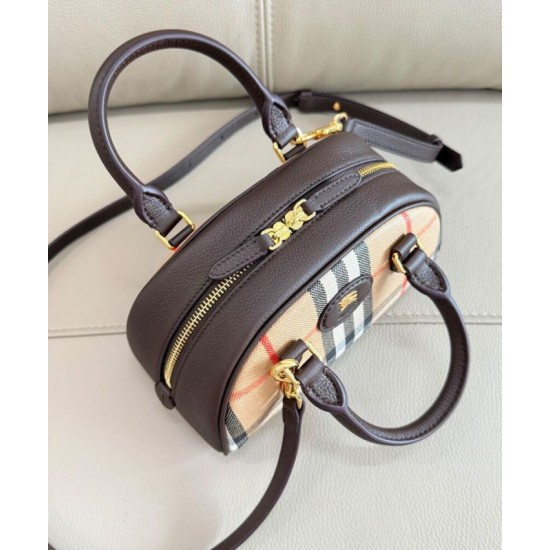 Replica di lusso Borse Imitazioni tote mini Burberry Highlands Burberry Check caffè scuro Imitazioni Cloni Borse Imitazioni tote mini Burberry Highlands Burberry Check caffè scuro firmate
